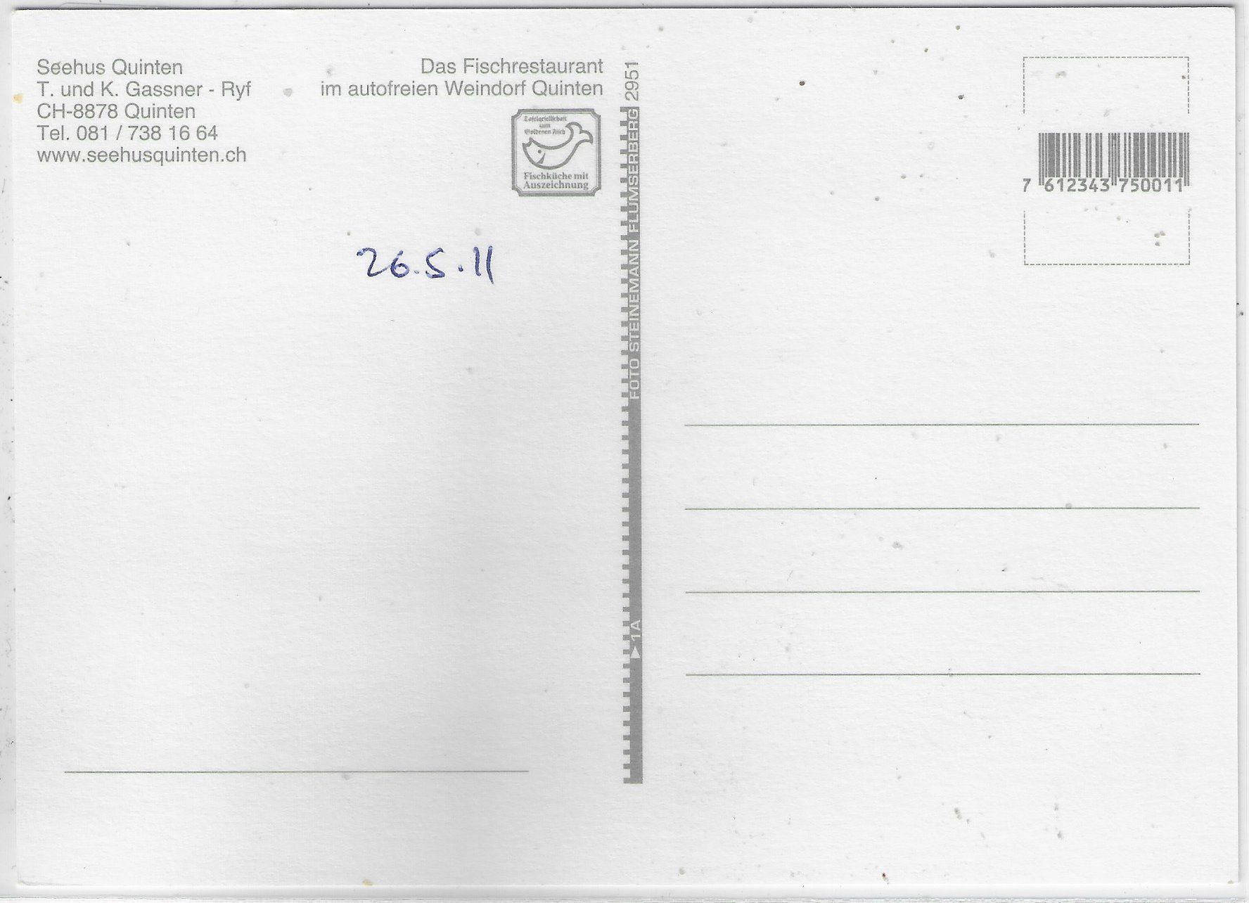 Cartoline postali: Restaurant Seehaus Quinten – Usato da Ettingen venduto da Kartenplanet 1