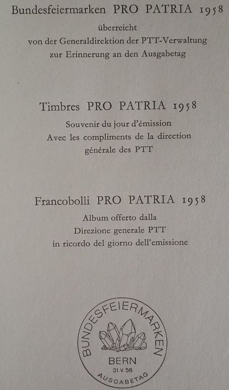 Tutti i francobolli: 1958, Geschenkheft Pro Patria ET, im 4-Block 119.-++ – Nuovo (secondo la descrizione) da Baden venduto da Eggi 2