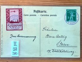 Schöner Flugpostvorläufer III Bern auf Postkarte
