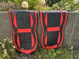 Autositzbezug Kunst Leder Optik schwarz rot 2Stk