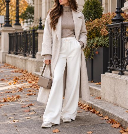PANTALON BLANC À JAMBES LARGES