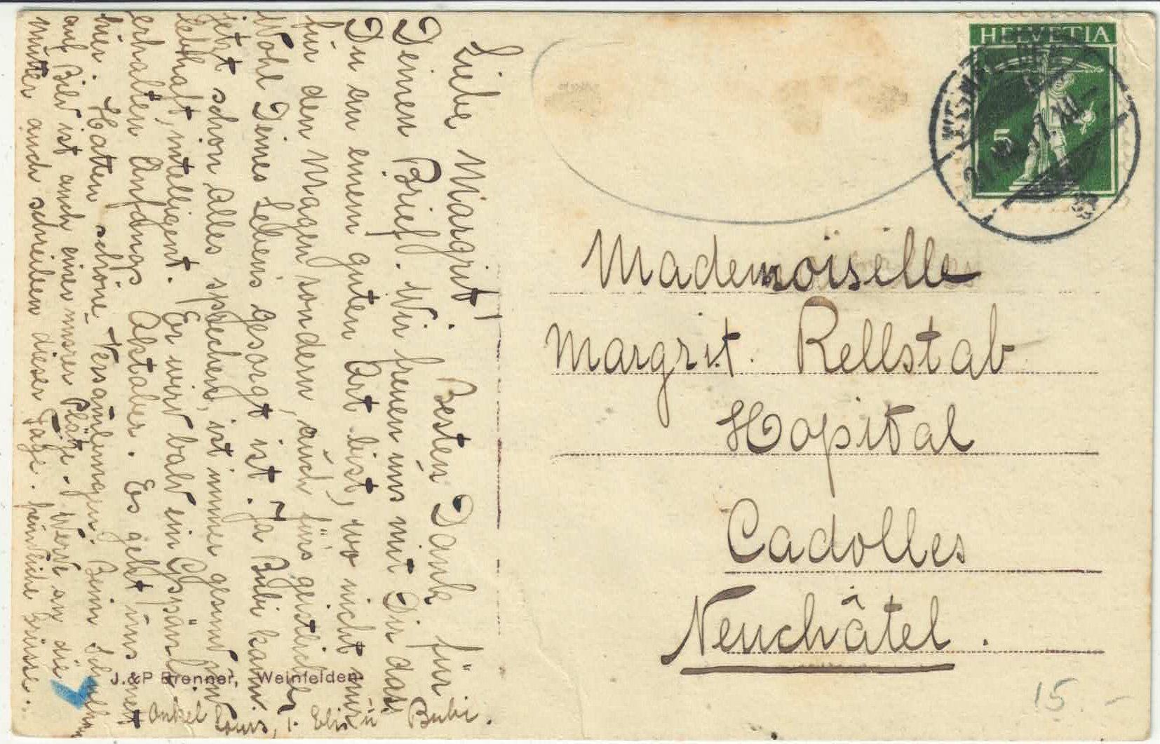Cartoline postali: Weinfelden - Schulhaus - Gambrinus – Usato da Ettingen venduto da Kartenplanet 1