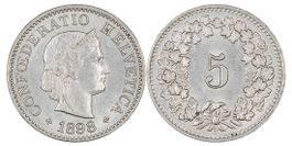 5 Rappen von 1898 (Unzirkuliert)