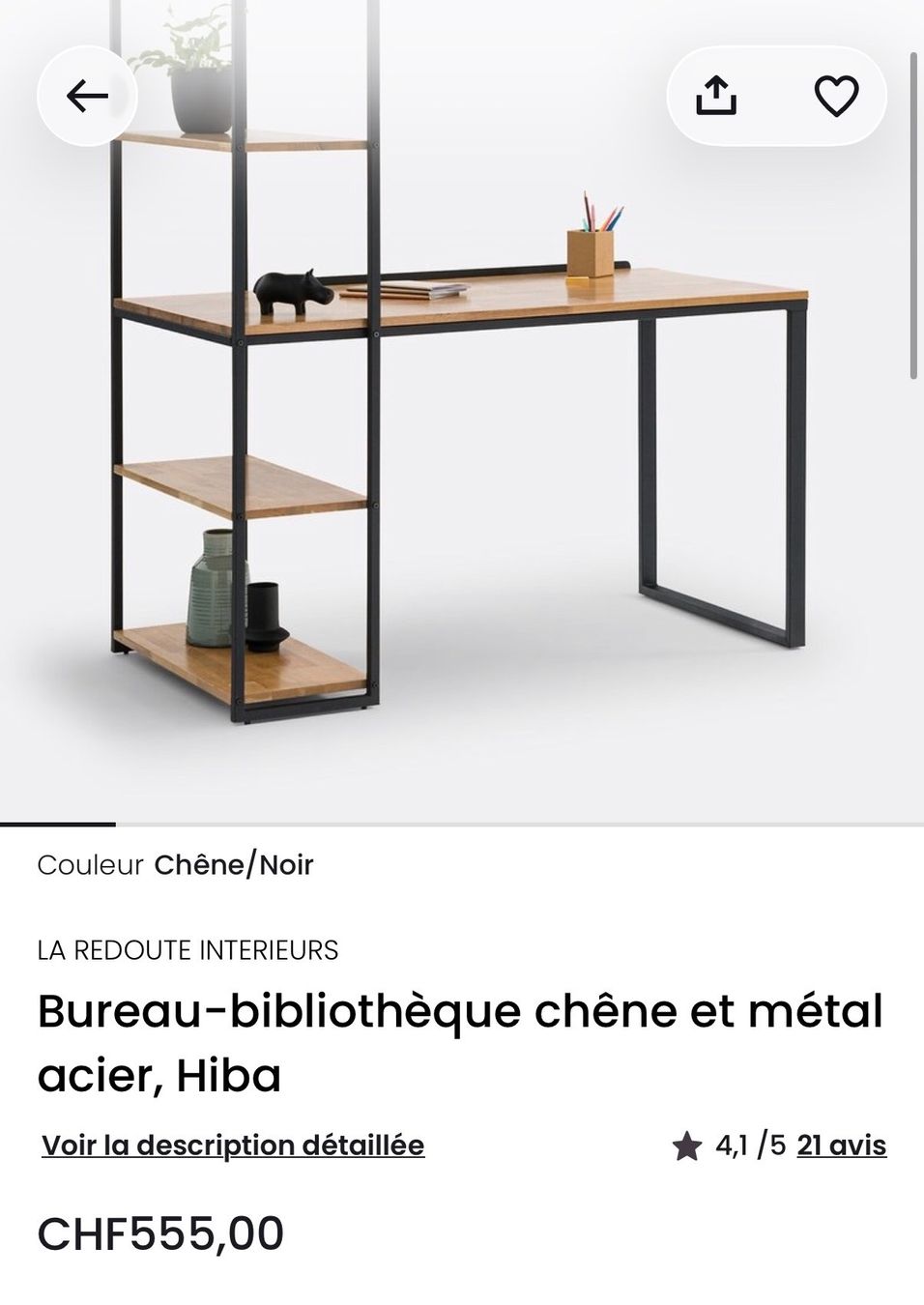 Scrivanie: Bureau design industriel avec étagère Hiba – Nuovo (secondo la descrizione) da Marsens venduto da Ultimatum 3