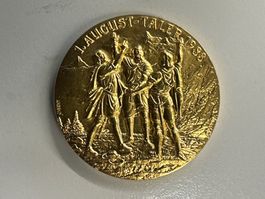 Medaille Schweiz 1.August-Taler 1988 Silber900 19g vergoldet