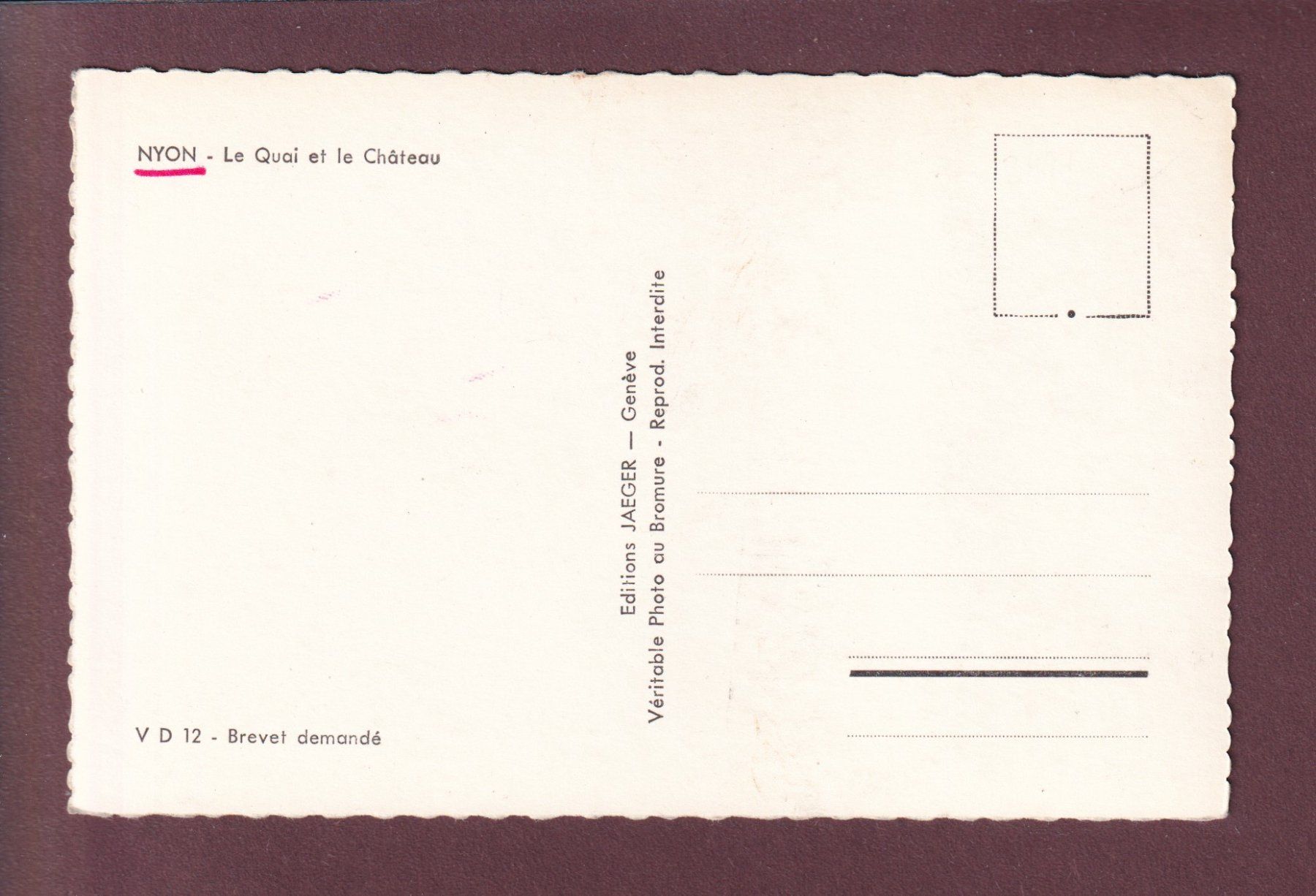 Cartoline postali: NYON - Blason – Usato da Pully venduto da nicecards 1