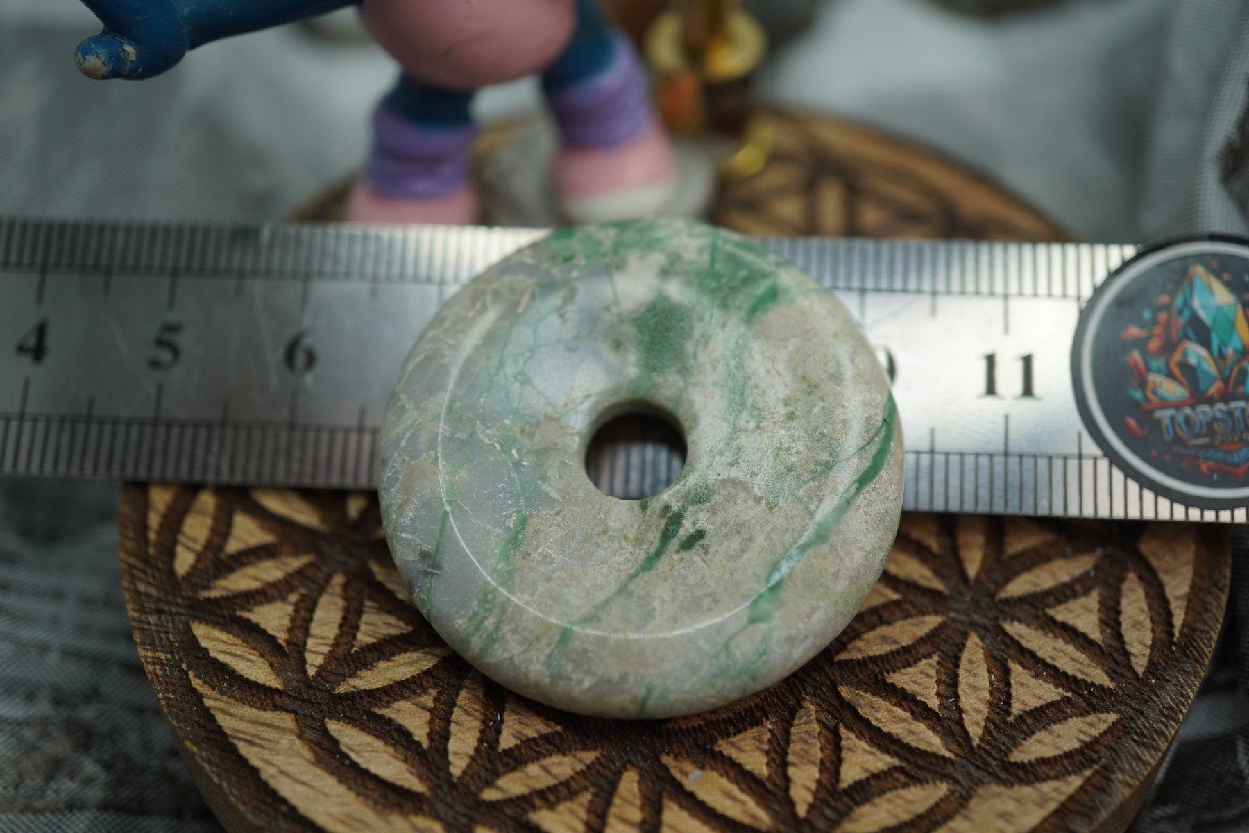 Minerali & Pietre curative: Varascit    Pi  Scheibe  ca40mm    ab  1.-     Räumung – Nuovo e nell'imballaggio originale da Eschenbach SG venduto da topstone 5