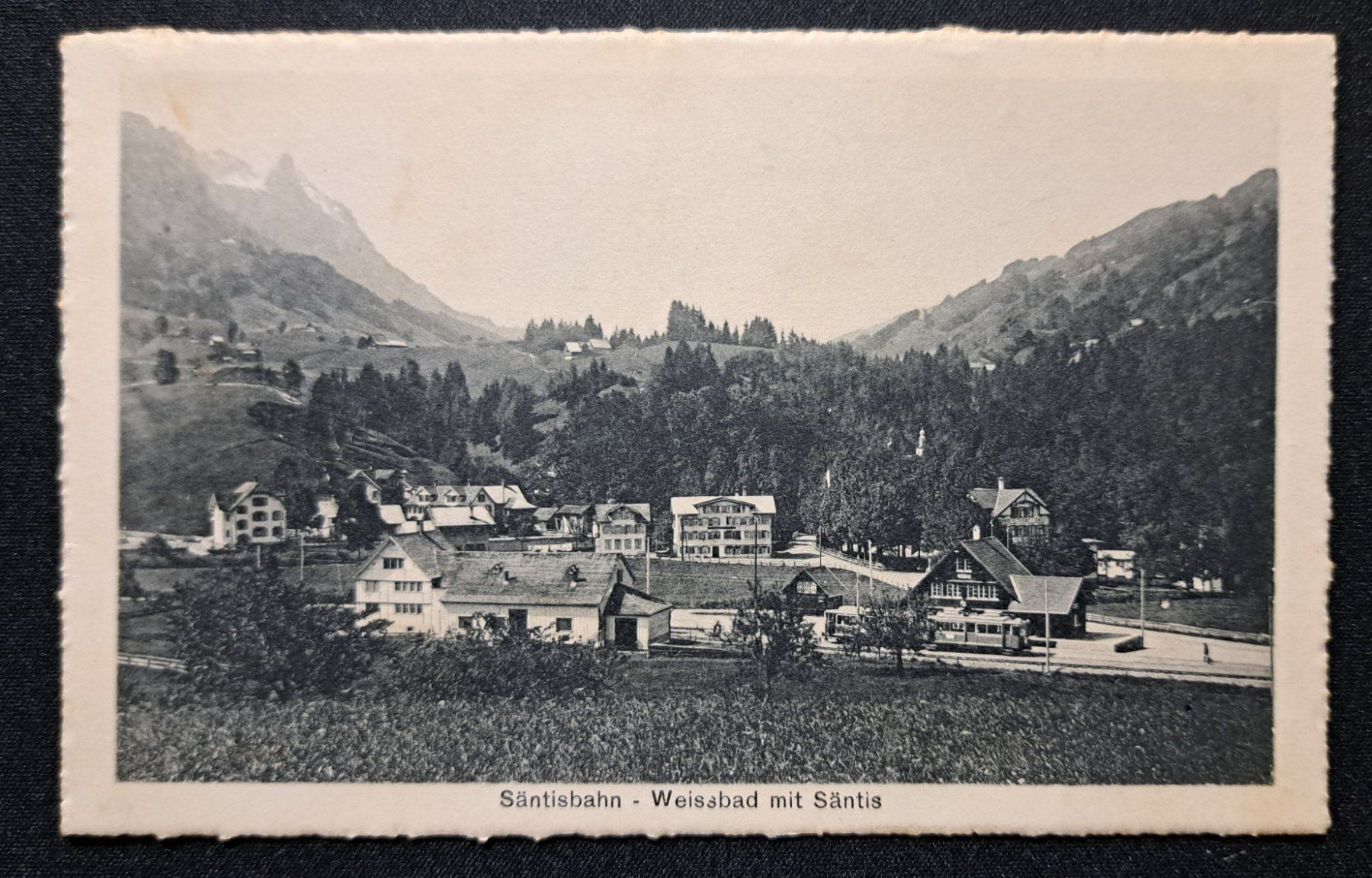 Ansichtskarten: Ansichtskarte Säntisbahn - Weissbad mit Säntis – Gebraucht aus Unterägeri von PhilatelieStudiger