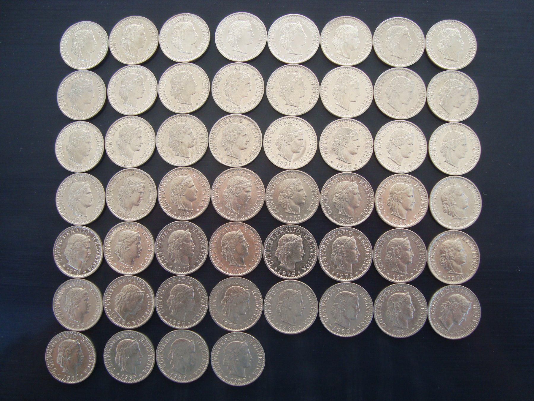 Tutti le monete: 20 Rp  Lot 1958 bis 2011 52 stk – Usato da Gelterkinden venduto da Cakir