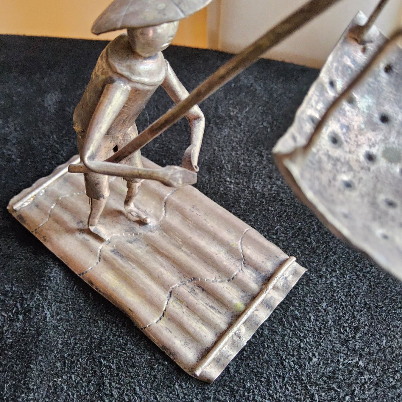 Statuette: Blechfigur Fischer auf Floss, China, Handmade – Usato da Zürich venduto da helsan 7