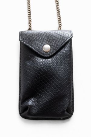 Elegante Handy-Umhängetasche mit Kette – Schwarz