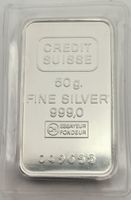 50 g Silver 999.0  Crédit Suisse numéroté Neuf silberbarren