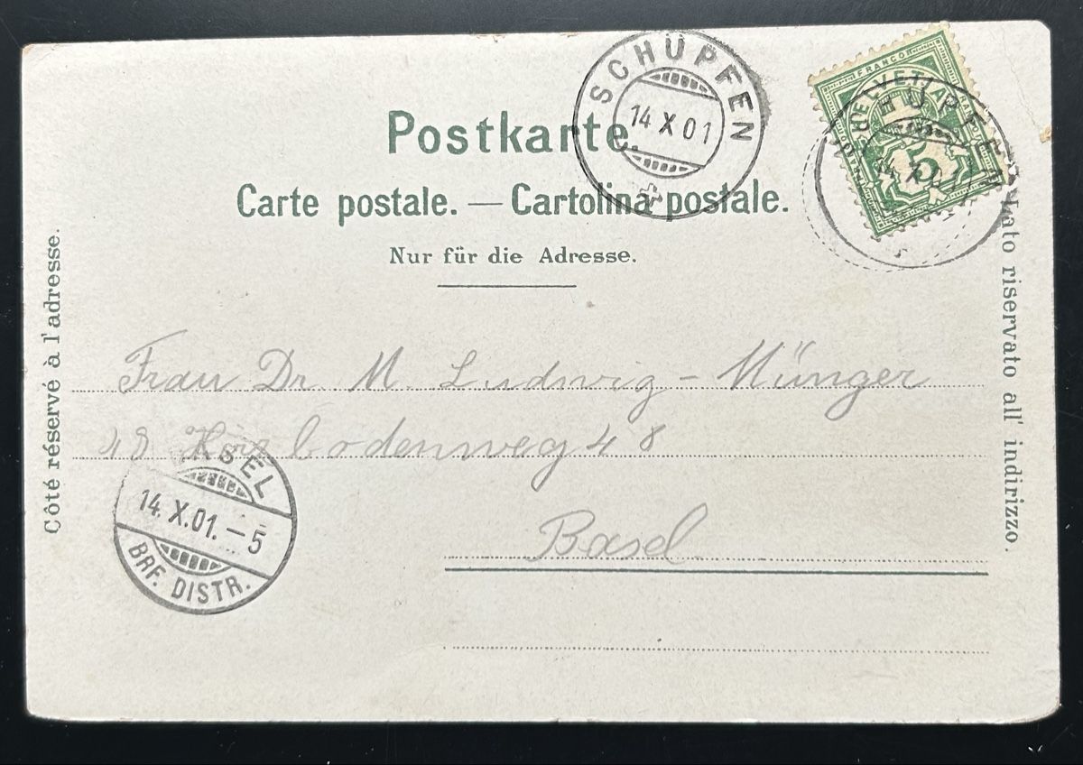 Cartoline postali: Gruss aus Schüpfen Litho  – Usato da Horw venduto da Tellbub 1