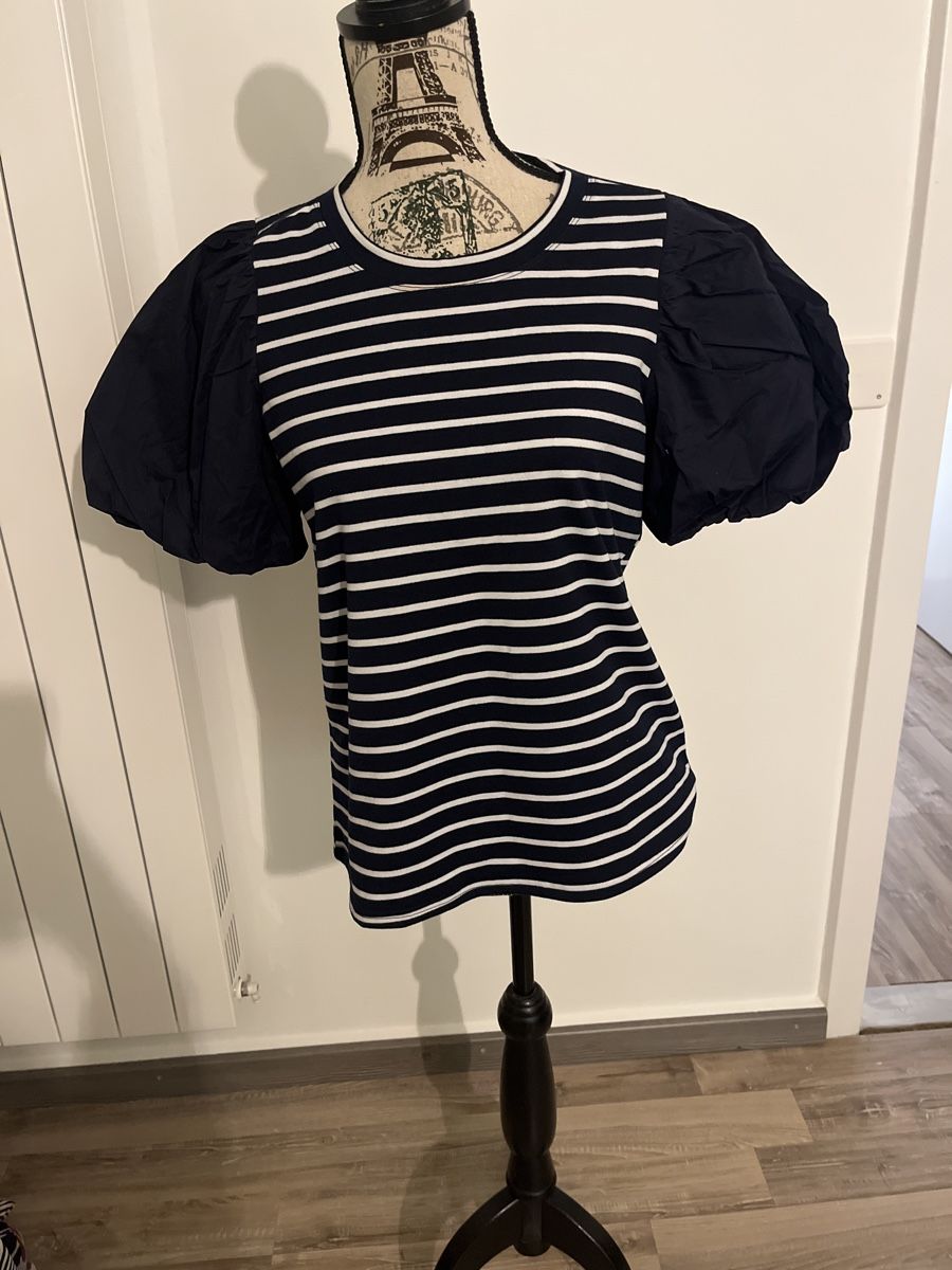 T-Shirts: T-Shirt bleu et blanc ANGE – Gebraucht aus Le Locle von Mayd_h