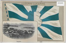 Luzern-Lucerne - Wappen-Präge-Litho