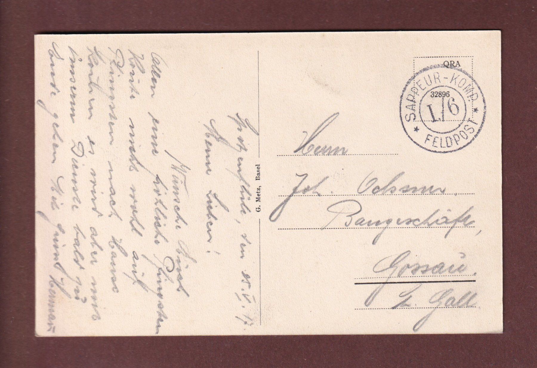Ansichtskarten: SPITZEFLUH - 1917 Feldpost – Gebraucht aus Pully von nicecards-shop 1