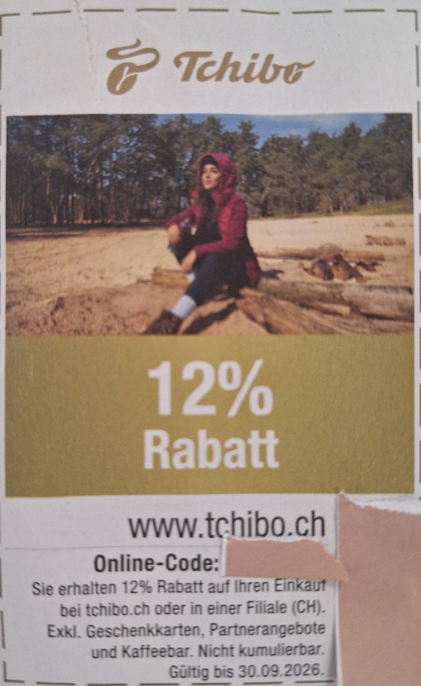 Buoni: Tchibo Schweiz 12% Rabatt Onlineshop oder Filliale  – Nuovo e nell'imballaggio originale da Volketswil venduto da nibin99