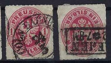 Tutti i francobolli: Preussen 1861 "Adler im Oval" 1 Silber-Groschen gest. – Usato da Hitzkirch venduto da walti1959 2