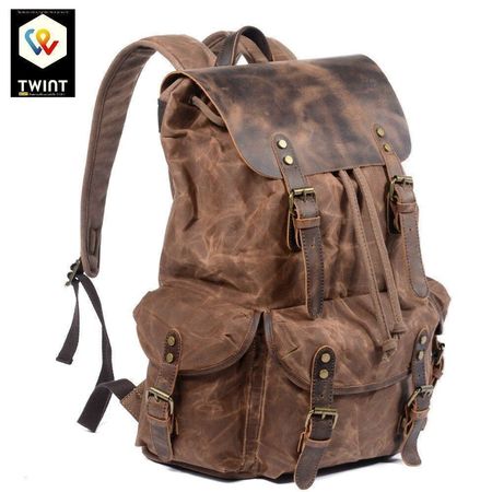 📌 NEU Oldschool Leder Rucksack braun