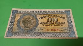 Sammlerstück: Griechische 1000 Drachmen Note, Jahr 1941