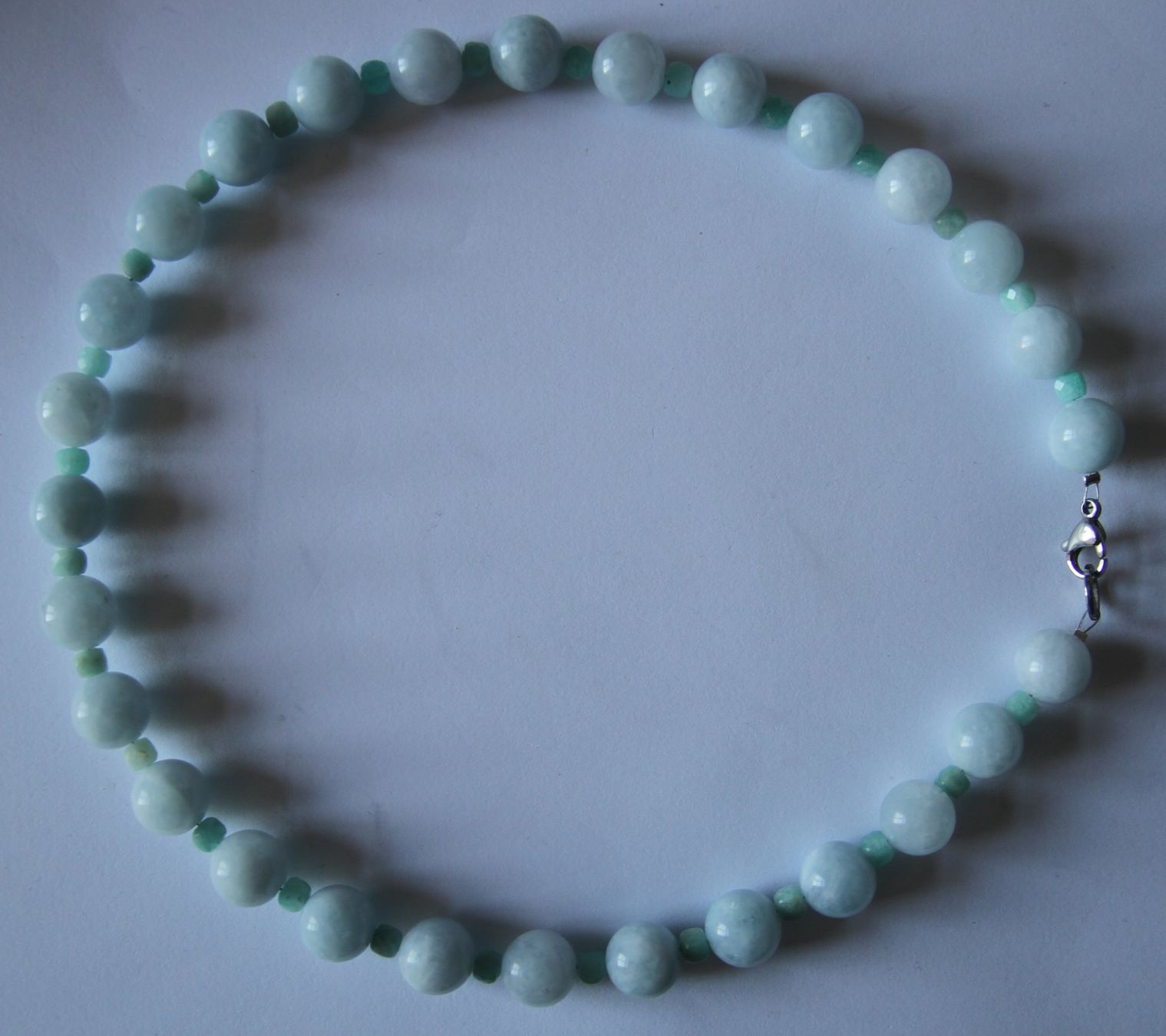 Catenine: NEU: Aquamarin Amazonit Kette Collier mit Edelstahl – Nuovo (secondo la descrizione) da Matten b. Interl venduto da Edelsteingalerie 1