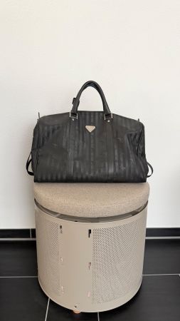 MAISON MOLLERUS MADRID / REISETASCHE CLASSIC SCHWARZ/SILBER