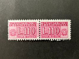 Italien 1955, Paketzustellung, Mi 110L, rotlila,**, KP 420.-