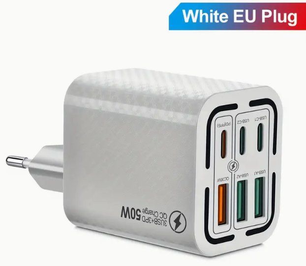 Caricabatterie: 50W Multi USB-Type C Fast Charger Adapter EU Plug – Nuovo (secondo la descrizione) da Gattikon venduto da Sarahs_Schatzkammer
