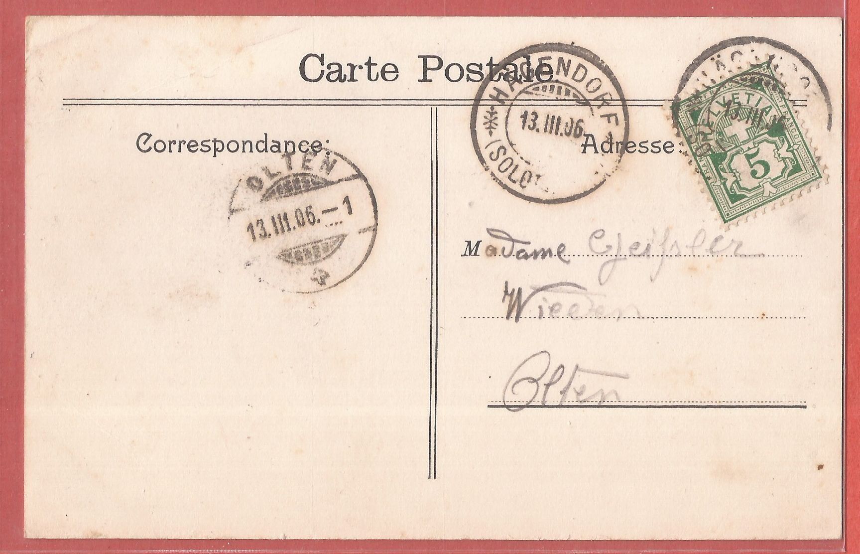 Cartes postales: Hägendorf - Teufelsschlucht - 1906 – D'occasion à Fislisbach par Porano 1