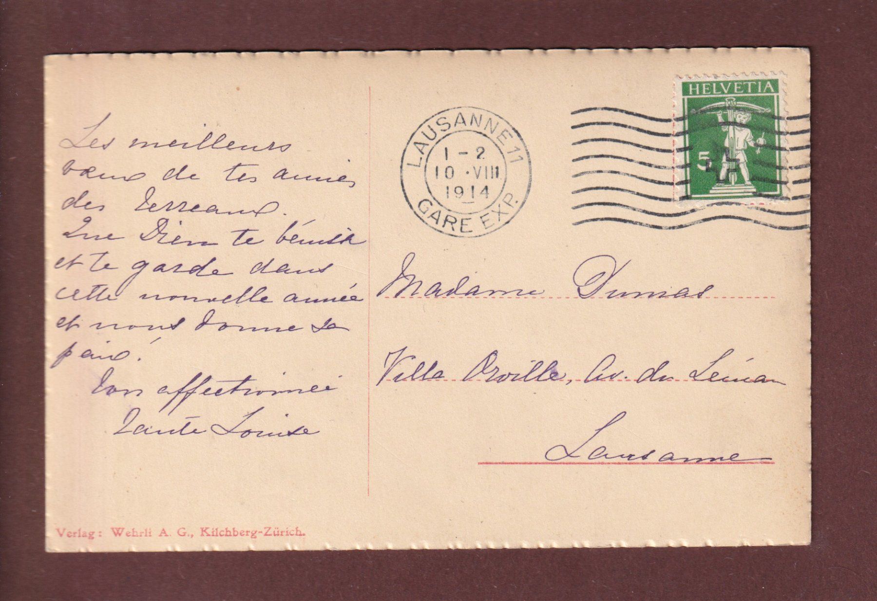 Cartoline postali: THUN - Teilansicht - 1914 – Usato da Pully venduto da nicecards 1