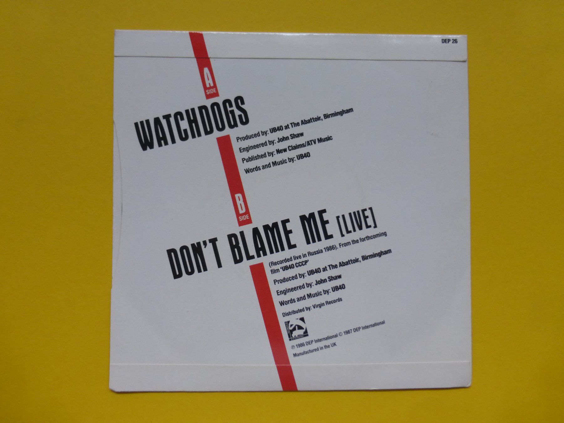 Dischi in vinile: UB40 – Watchdogs – Usato da Zürich venduto da Swiss57 1