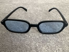 Sonnenbrille Blaue Gläser Rechteckig Schwarz Rahmen Sommerli
