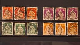 Lot antike Briefmarken Helvetia mit Schwert