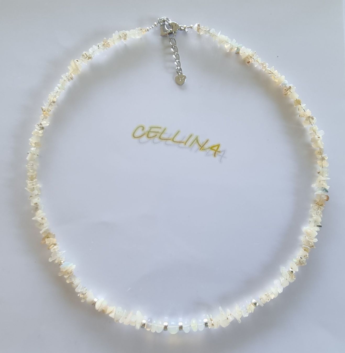 Ketten: Weisse Fire Opal Splitter Halskette OP-17 – Neu und originalverpackt aus Luzern von Cellina1 1