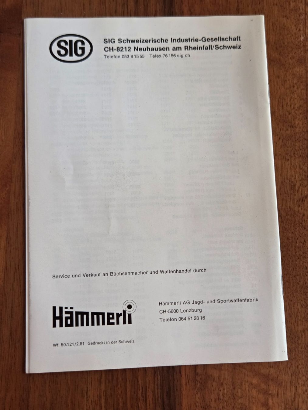 Armée suisse Armes blanches: Prospectus original Sig P 210 – D'occasion à Choëx par Solmo51 1