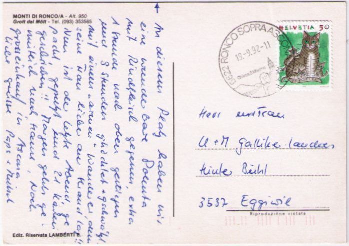 Cartoline postali: Monti di Ronco - 4 Bild AK – Usato da Binningen venduto da Mountainrider 1