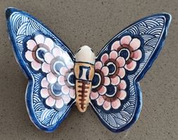 Handbemaltes Sammlerstück von Delft Schmetterling, Jahr 1962