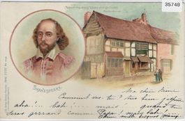 Dichter William Shakespeare - Geburtshaus - Litho