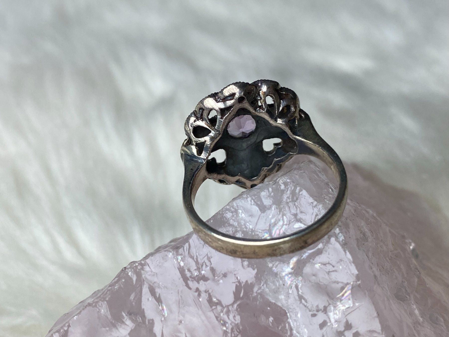 Anelli: Ring Silber 925 mit lila Stein – Usato da Istighofen venduto da Ringparadies 2