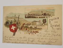 Alte Ansichtskarte Gruss aus Liestal von 1902 gelaufen