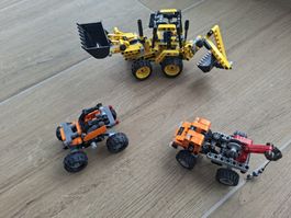 3 LEGO Technic Fahrzeuge 9390, 42001 und 42004