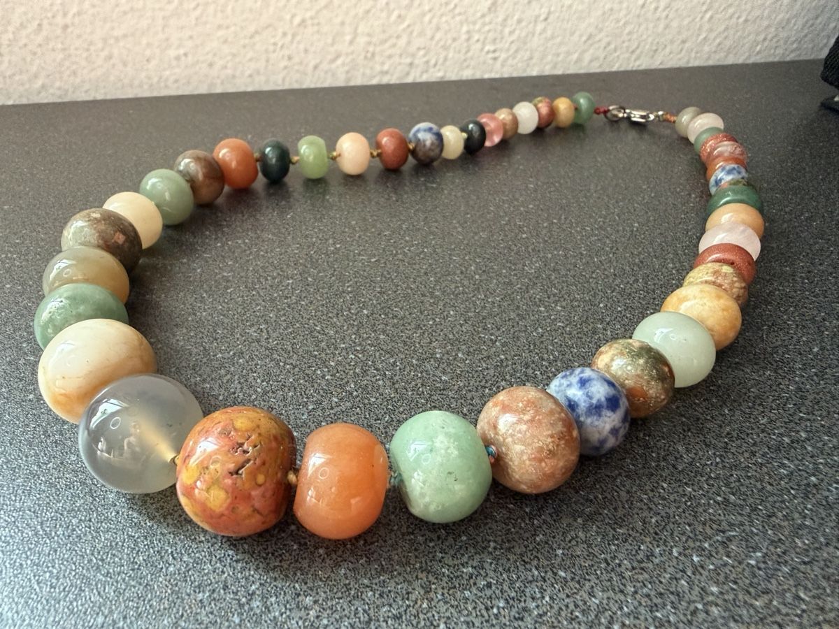 Catenine: Vintage gemischte Steine Halskette – Usato da Lamone venduto da LaCantinaMagica 5