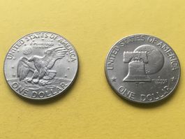 2x  Ein  Dollar Münze VZ ++