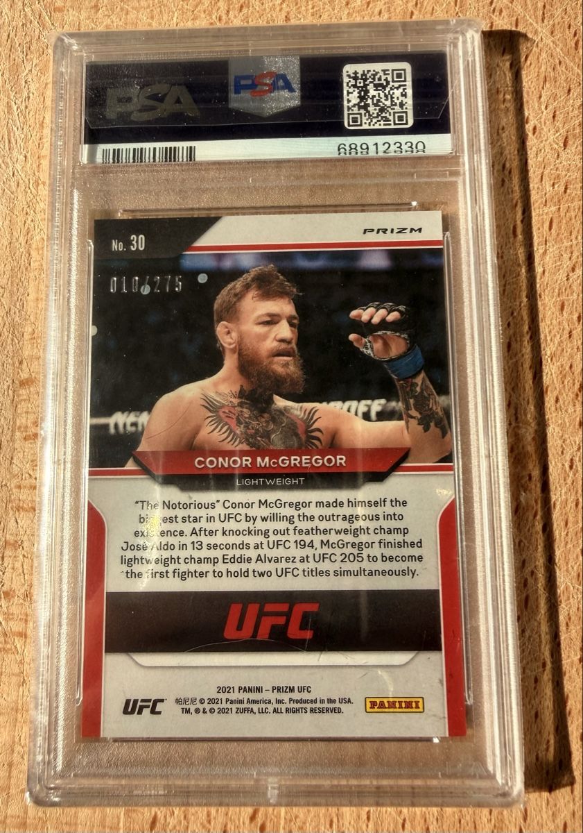 Topps Carte collezionabili: 2021 Panini UFC Conor McGregor Red Prism PSA 9 – Nuovo (secondo la descrizione) da Arisdorf venduto da BSC85 1