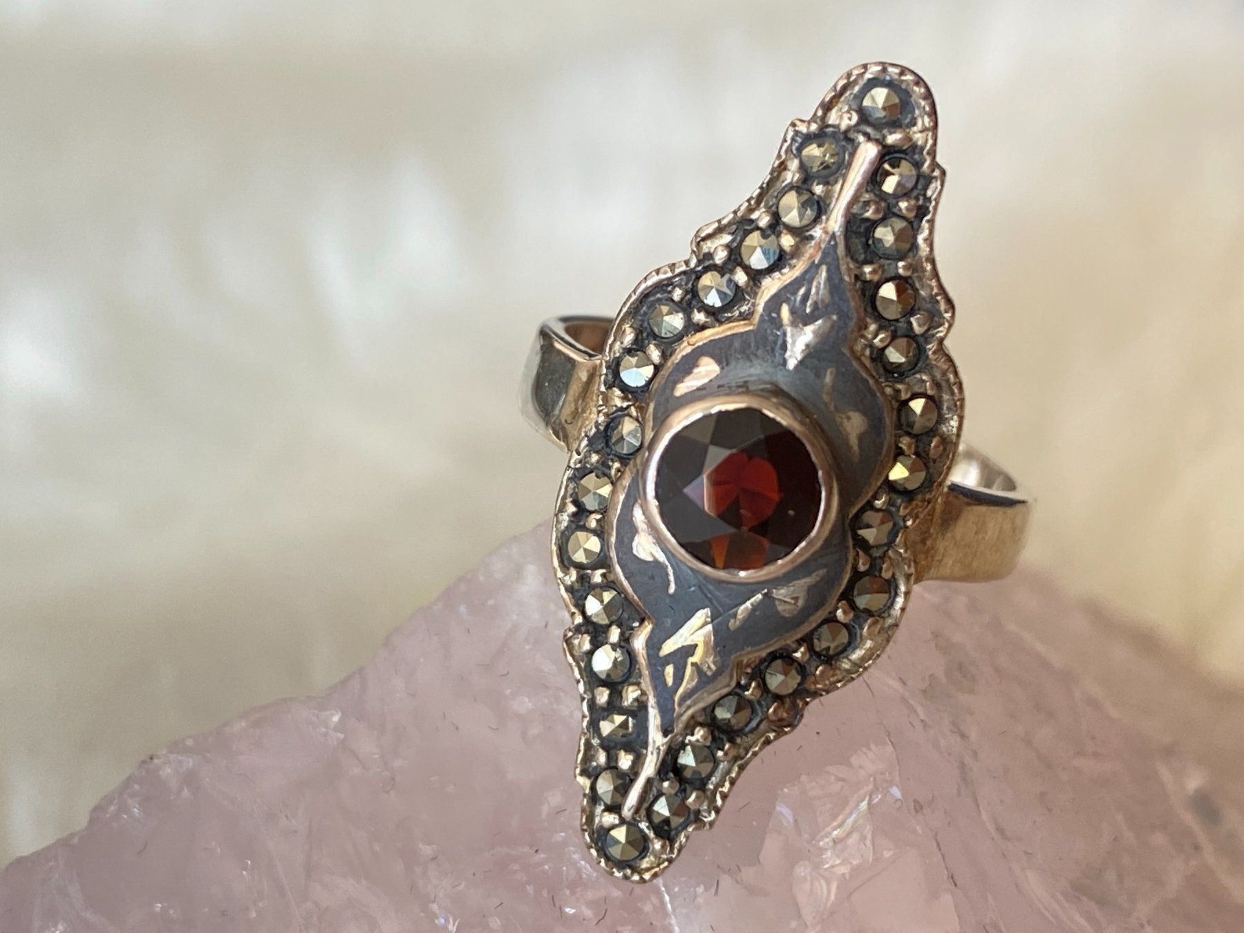 Anelli: Ring Silber 925 mit rotem Stein – Usato da Istighofen venduto da Ringparadies