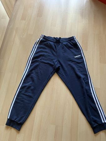 Pantalon de survêtement Adidas, taille L, bleu marine.
