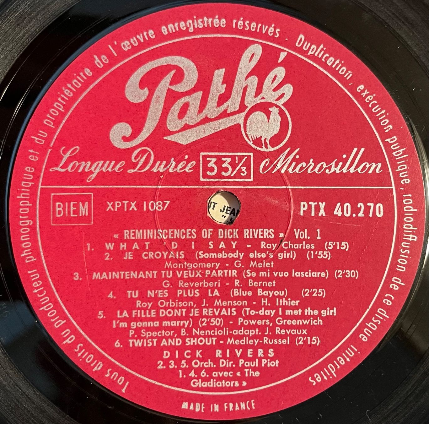 Schallplatten: DICK RIVERS - Vol. 1 - 33 Tours – Gebraucht aus Bussigny von vinyl-pas-cher 3
