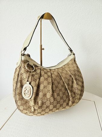 Originale Gucci Handtasche beige Leder gebrauchter Zustand