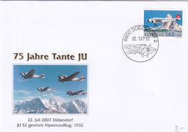 75 Jahre Tante JU Brief vom 22.Juli 2007 Dübendorf 2