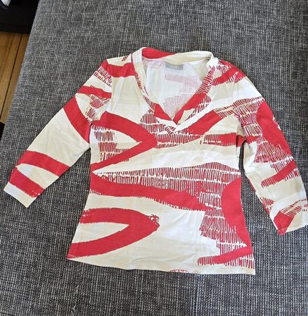 Wallis 3/4-Arm Shirt Gr. 12 (38/40) Top Sommerlich Rot-We...